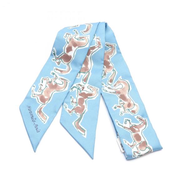 Hermes HERMES Twilly CHEVAUX EN LIBERTE Scarf Silk Women